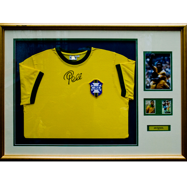pele 1970 brazil shirt framed